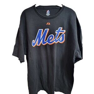 MLB New York Mets Black T-Shirt 2XL Majestic